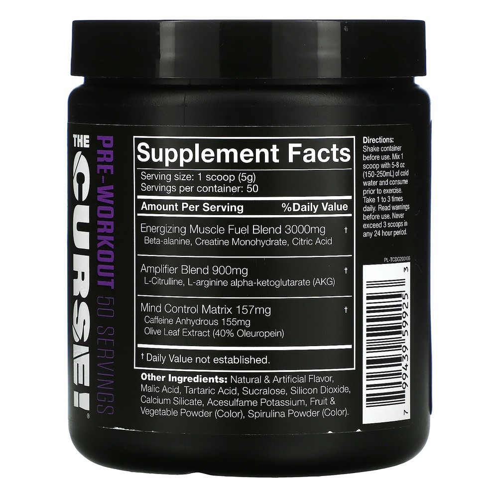 The Curse, Pre-Workout, Dark Grape, 8.8 oz ( 250 g)