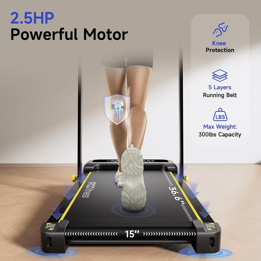 Portable Foldable Treadmill with Incline & Remote for Home/Office Use