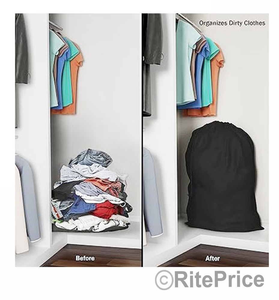 Large 29"X40" Laundry Bag Washable Heavy Duty Locking Drawstring Bag (2 Pack)