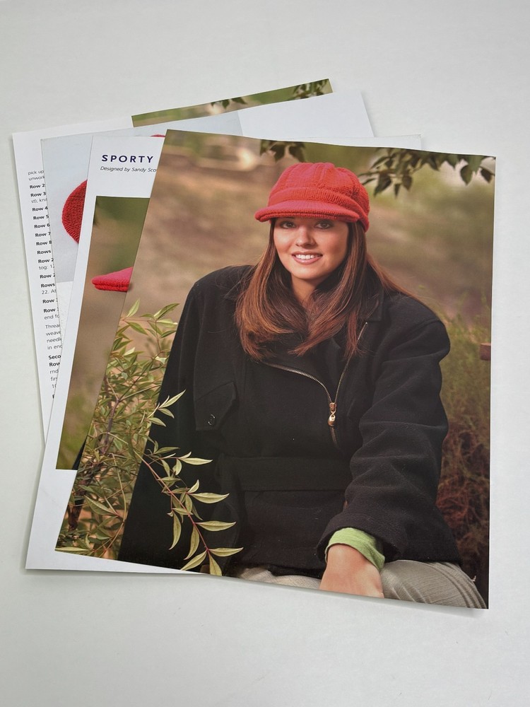 Sporty Cap Hat 8 Hour Project Knitting Pattern Pages From Book
