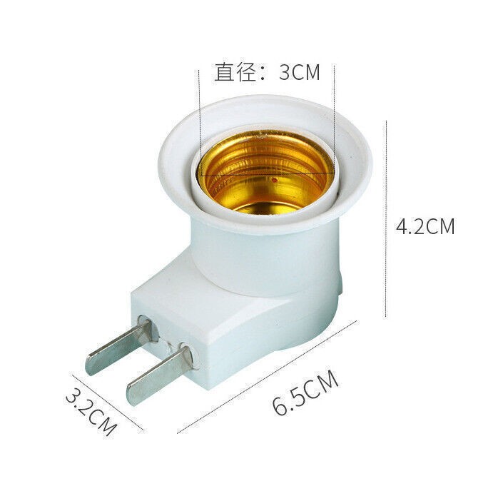 3pcs E27 Light Bulb Socket Holder Plug-in Adaptor Screw Base Lamp Wall US Plug