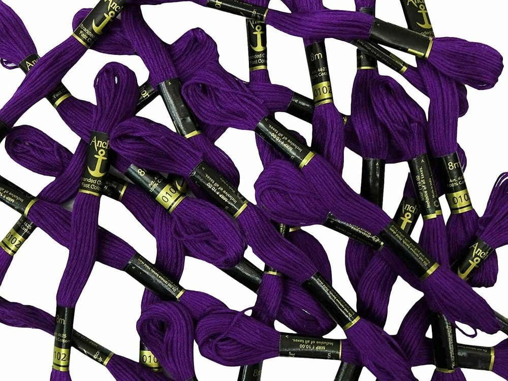 Anchor Threads Cross Stitch Stranded Cotton Thread Hand Embroidery Floss Purple