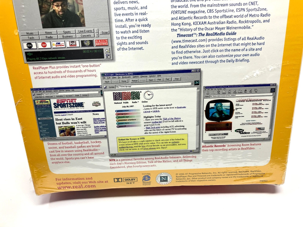 NOS Vtg Software RealPlayer Plus Audio Video Enhanced Edition 1997 Windows Mac