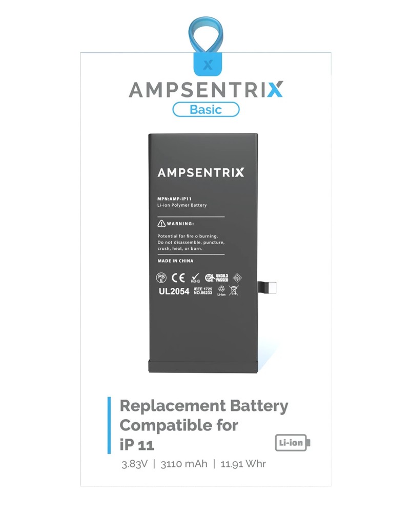 AmpSentrix Basic Battery for iPhone 11 Fast Charging Replacement