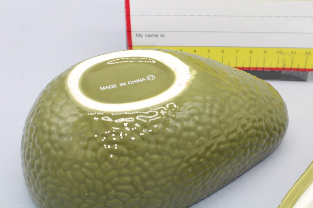 Vintage Green Ceramic Avocado DIP Server