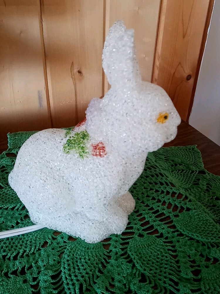 Easter Spring Bunny Rabbit Melted Plastic Ele Light Up Night Light 70in Cord