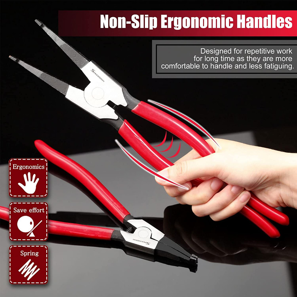 2 Pcs Special Ring Retaining Ring Pliers Set Lock Ring Pliers Flat for Removing