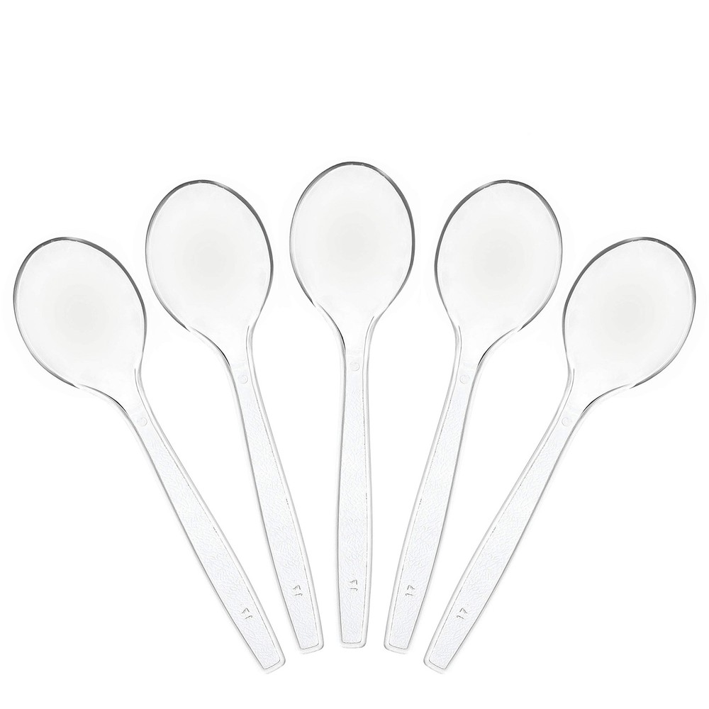 Plasticpro Disposable Clear Plastic Soup Spoons, clear soup spoons