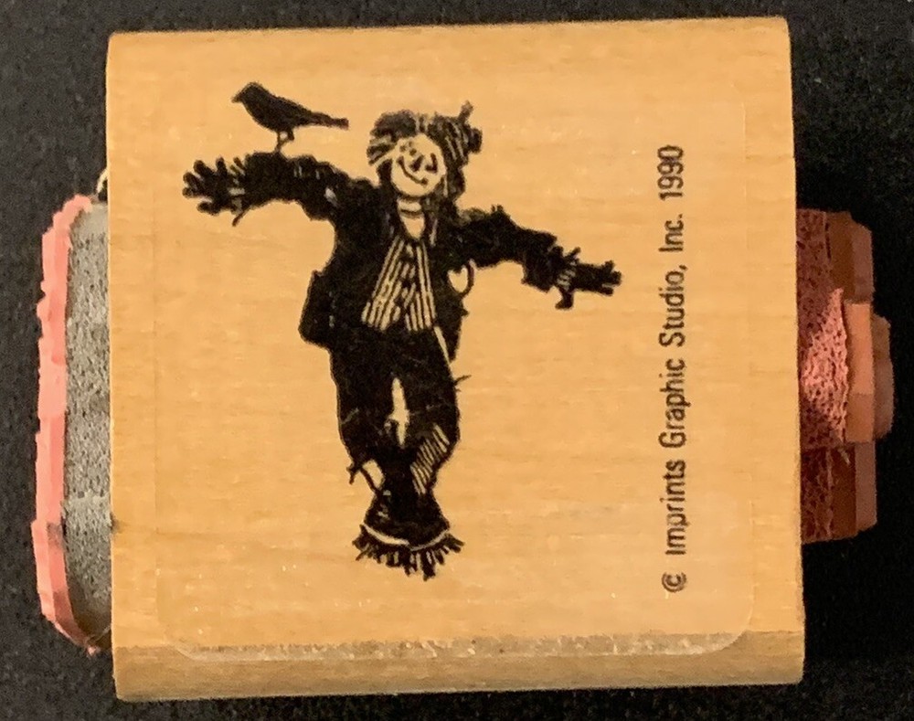 Imprints Graphic Studio Scarecrow And Extras On The Sides Rubber Stamp