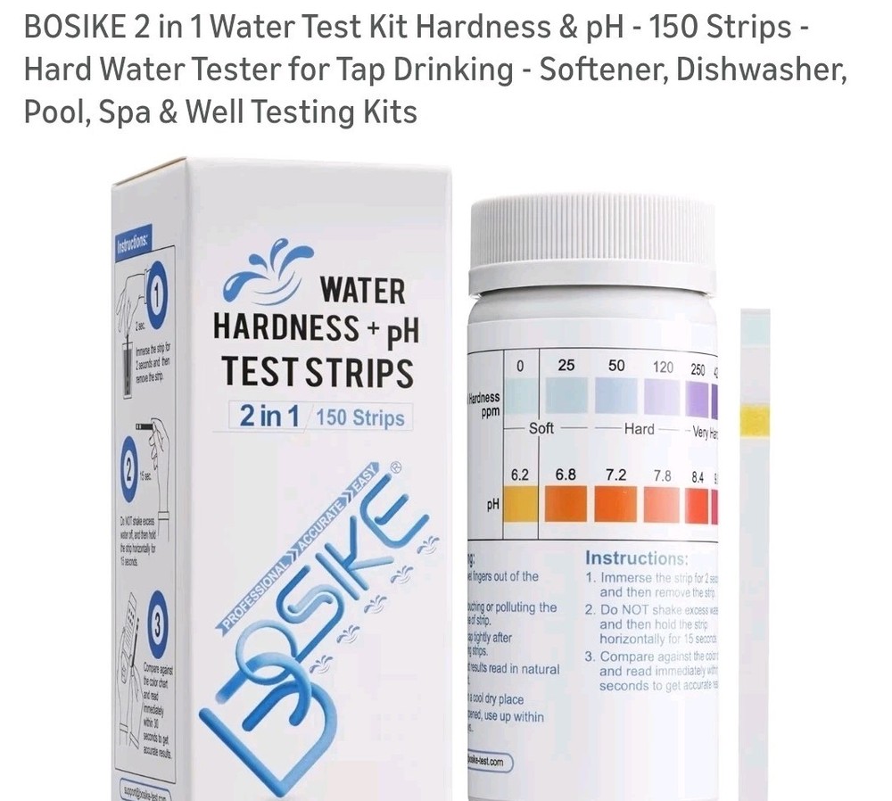Water Hardness Test Kit-150 Strips + pH Test Strips