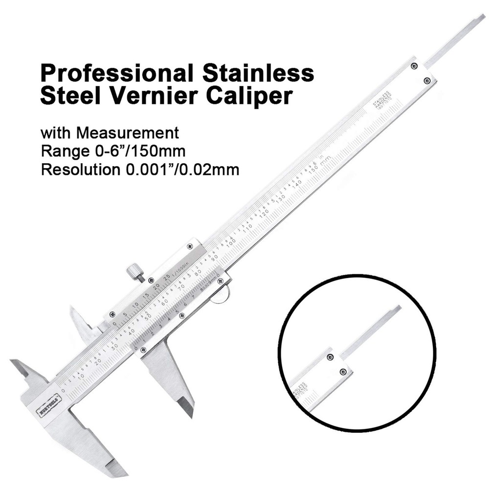 NORTOOLS Professional Vernier Caliper Measuring Tool Stainless onesize, set 4