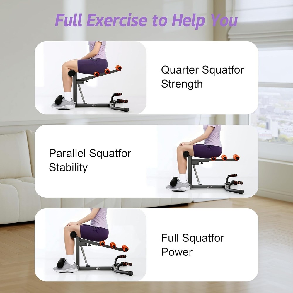 Deep Squat Machine, Adjustable Glutes Trainer Core & Abs for Black