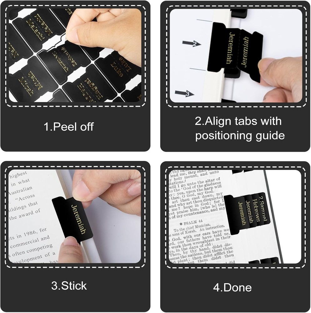 Bible Tabs, 75 Tabs, Laminated for Women and Men-Easy Navigation