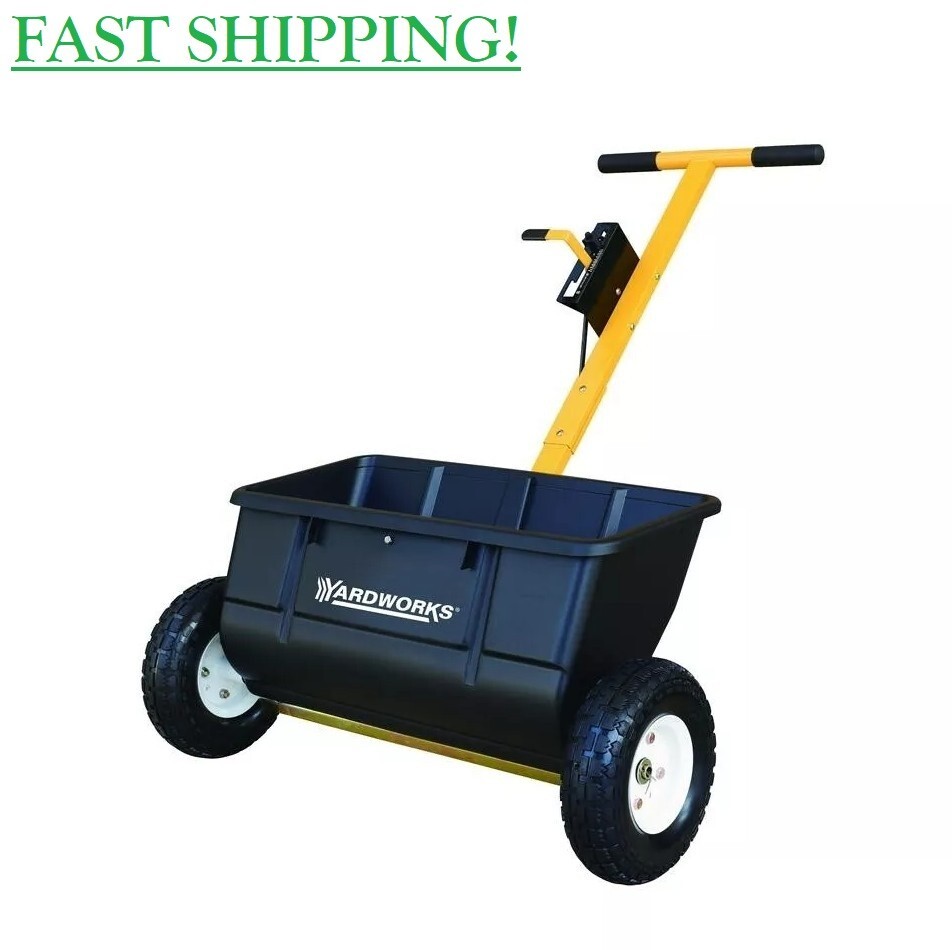 Heavy Duty 75 lb Classic Drop Spreader Seed Granular Fertilizer Push Hopper Tool