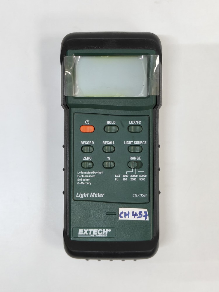 Extech 407026 Heavy Duty Light Meter with PC Interface, CH#457 (TESTED TURNS ON)