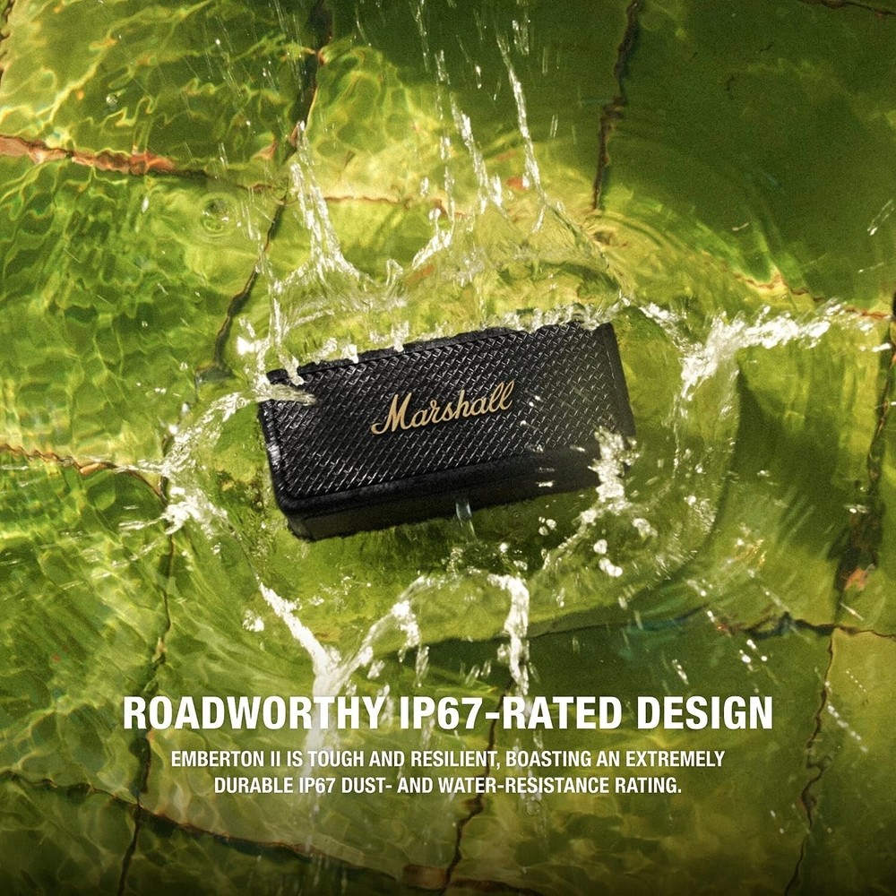 Marshall Emberton 2 Wireless Bluetooth Portable Speaker (Black & Brass)