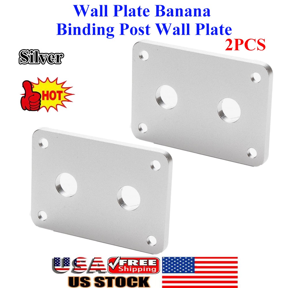 2PCS Hi-end Aluminum Banana Socket Plate Binding Post Speaker Panel Terminal Box