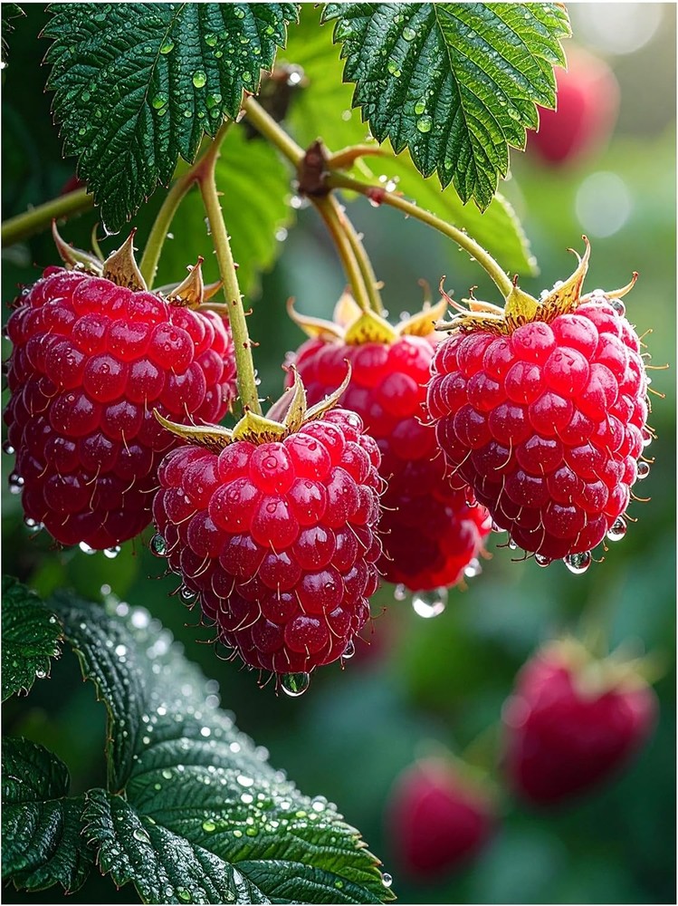 Tile Mural Ripe Raspberry Juicy Berries Kitchen Wall Backsplash Marble Ceramic