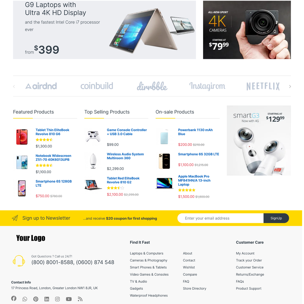 Electronic eCommerce Website Design with Free 5GB VPS Web Hosting