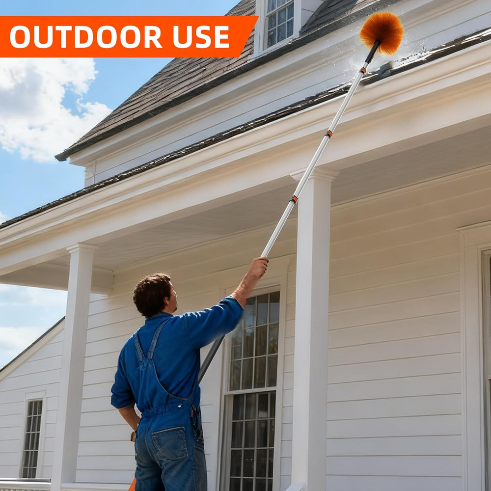 26 FT Cobweb Duster with Extension Pole, Cobweb Duster with 5-20FT Telescoping E