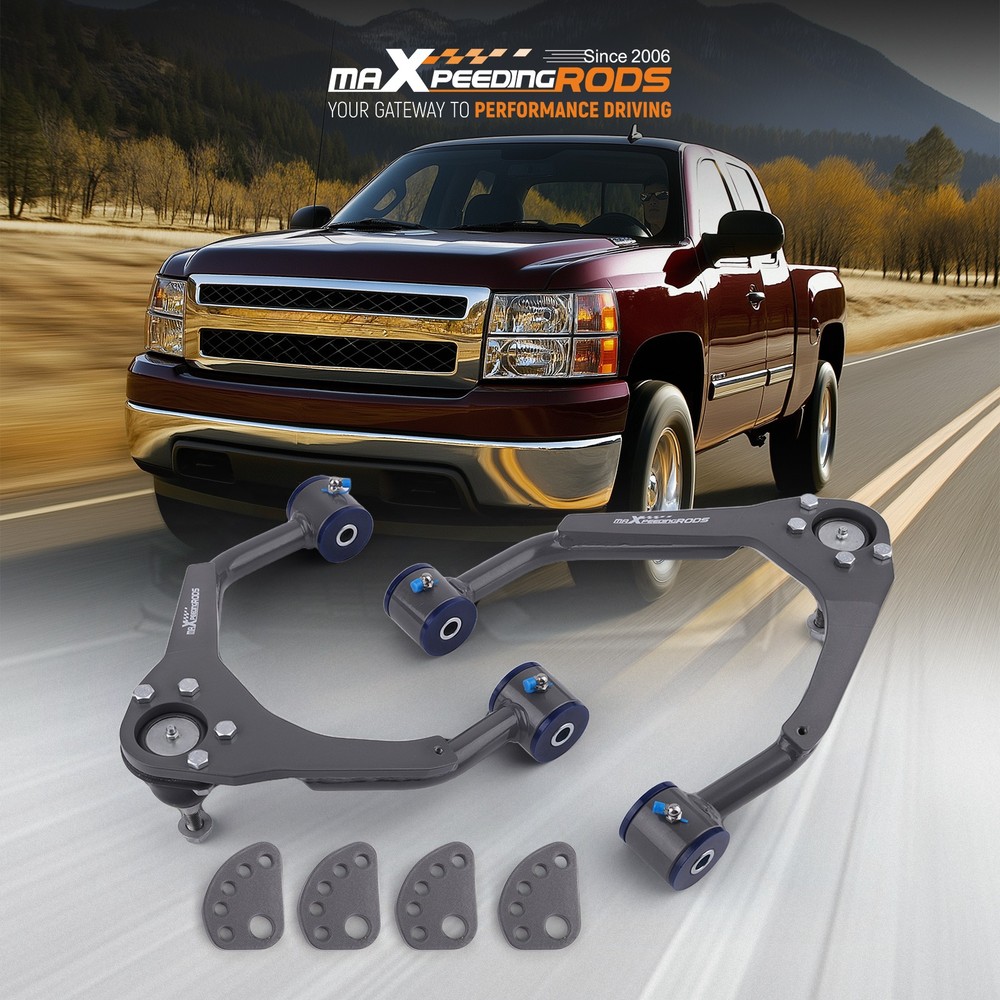 2x Alignment Upper Control Arms Drop Kit for 07-15 Chevy Silverado Sierra 1500