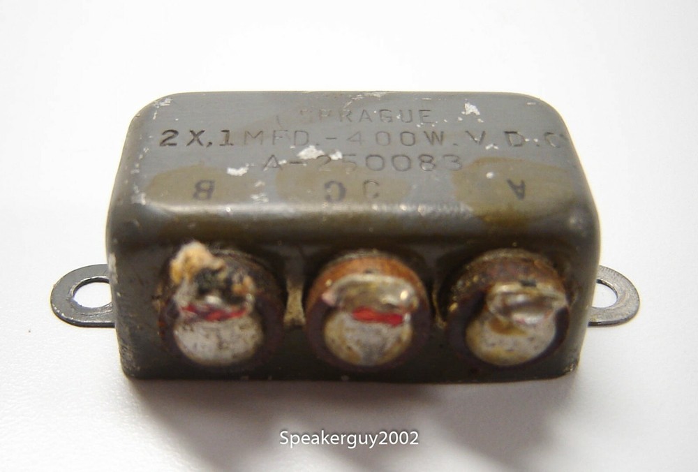 Sprague PIO Capacitor / 2X 1.0 MFD 400 VDC / A250083 -- KTB1