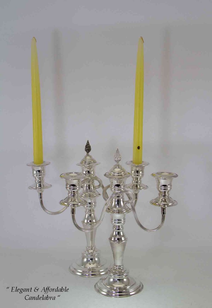Candelabra, 3 Light, Beaded or Plain