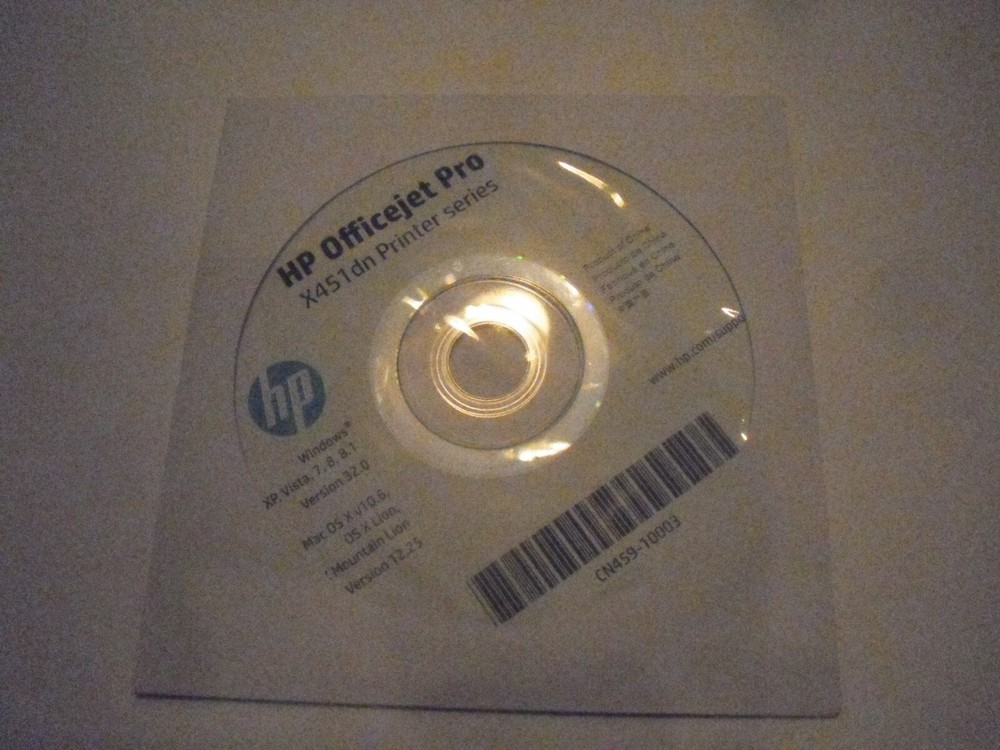 HP Officejet Pro X451dn Setup Installation CD ROM Software Driver Disk