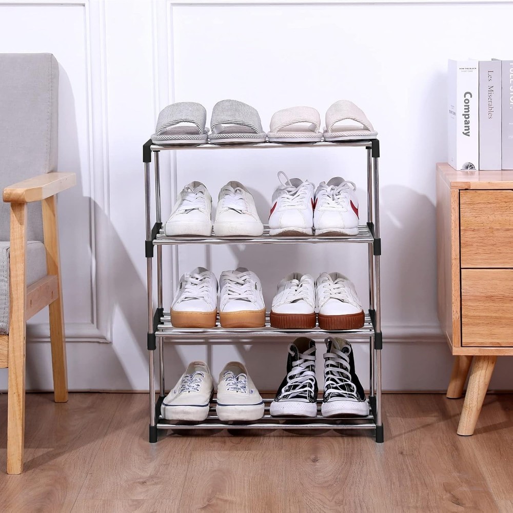 Elegant 3-Tier Black Shoe Rack – Easy Assembly & Stylish Storage Solution