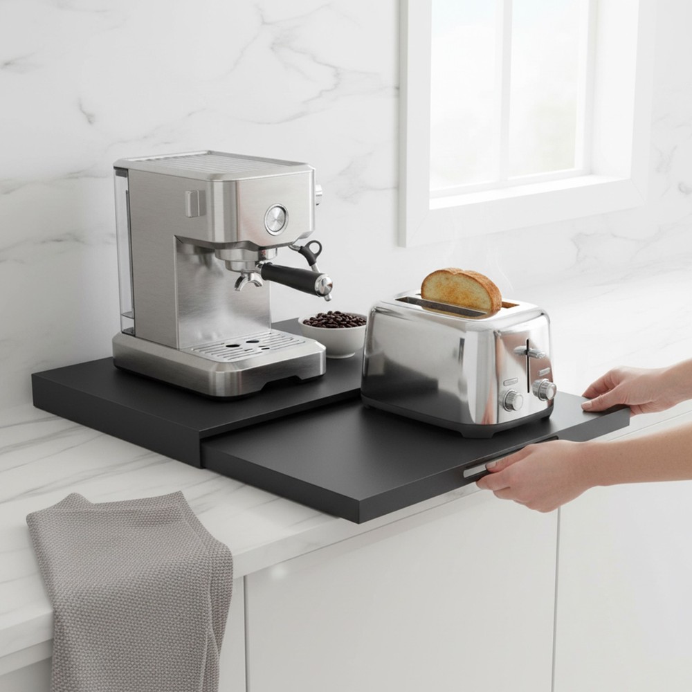 Microwave Stand W/ Pull-out Shelf Countertop Organizer Compact Microwaves Stand