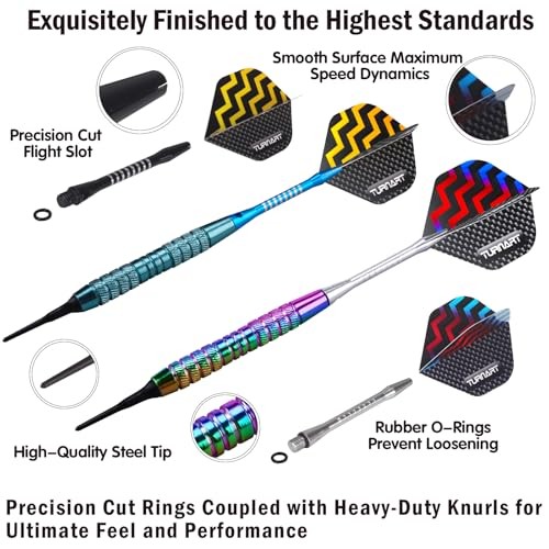 Darts Plastic Tip - Professional Soft Tip Darts Set for Electronic Blue