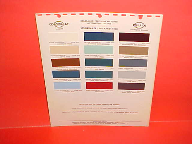1958 STUDEBAKER PACKARD CHAMPION COMMANDER SILVER GOLDEN HAWK PAINT CHIPS QUIX