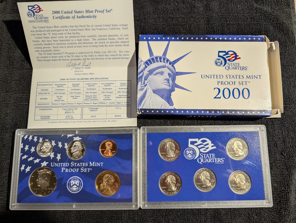 2000 US Proof set OGP COA