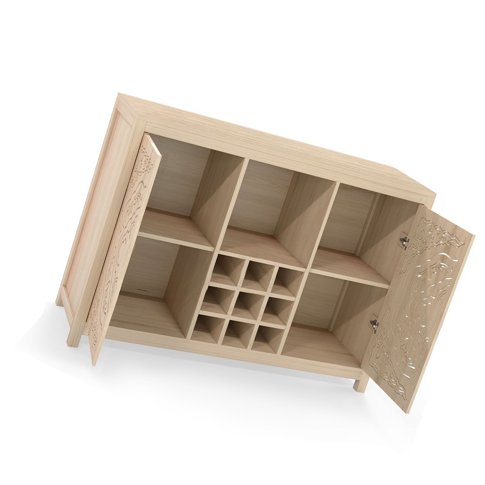 Modern Wine Bar Cabinet Buffet Storage For Dining Room Kitchen