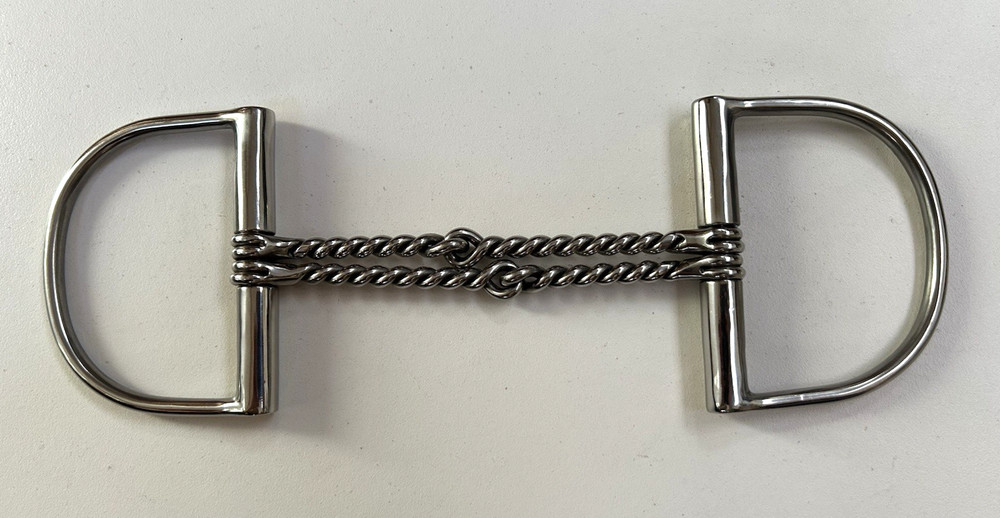 Double Twisted Dee Snaffle "W" D-Ring Offset Wire English Bit Horse 5"