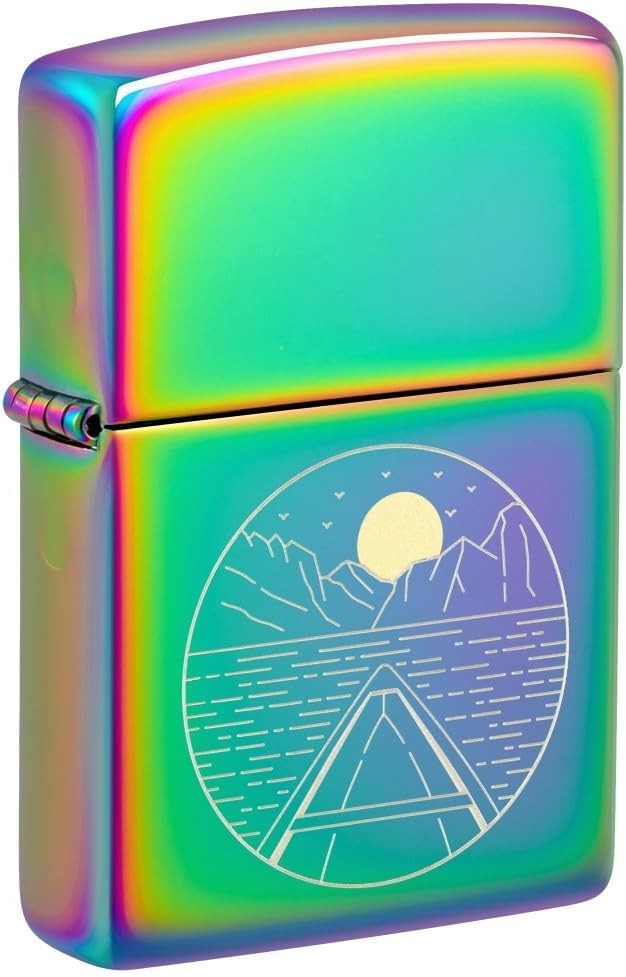 Zippo Lighter - Customized Message Moon Canoe Multi Color Pocket Lighter 46698