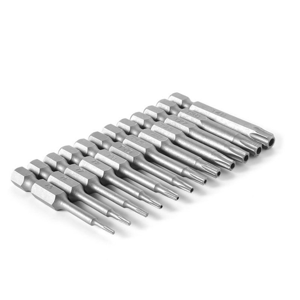 12Pack Magnetic Tamper Security Drill Bit Torx Screwdriver Flat Head 1/4" Hex d