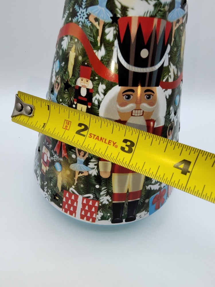 Cheryl’s Christmas NUTCRACKER SUITE red Tin Tree Tea light Luminary
