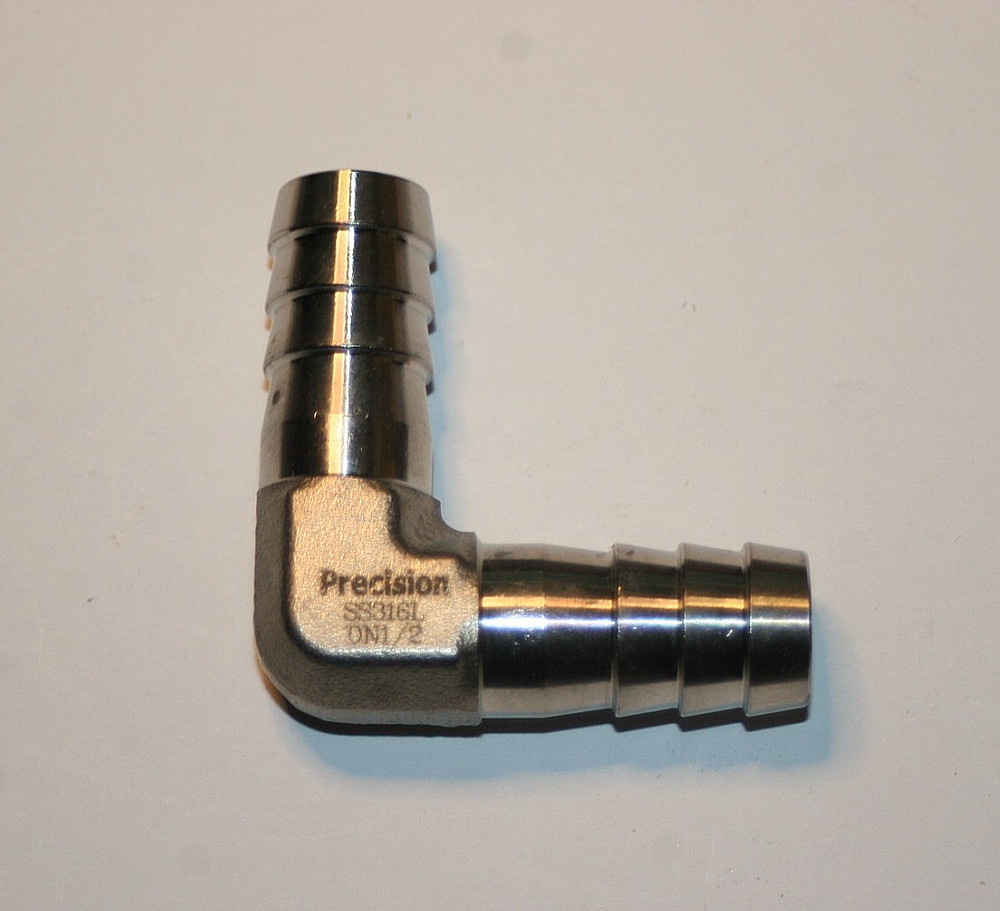 1/2 OD Barb 316ss Elbow Hose Fitting Precision DN1/2