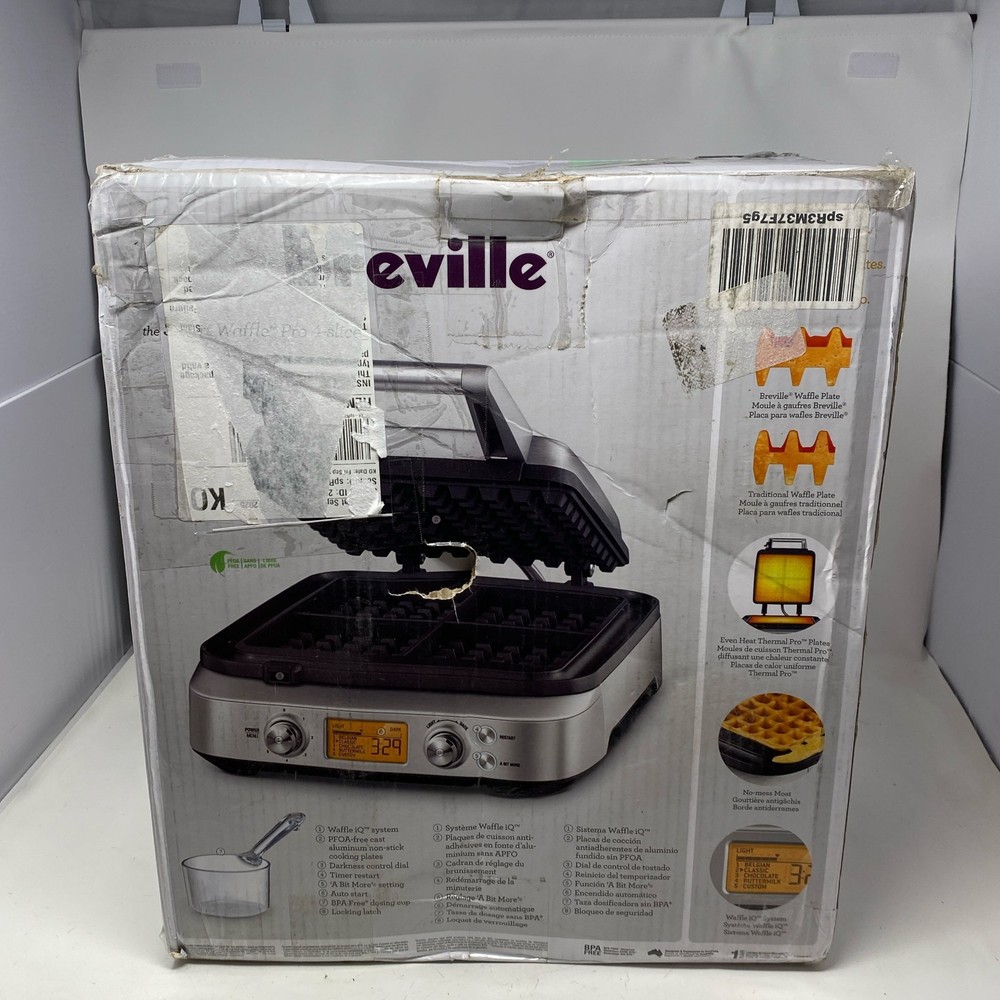 Breville Smart Waffle Pro 4-Slice Waffle Maker - Silver