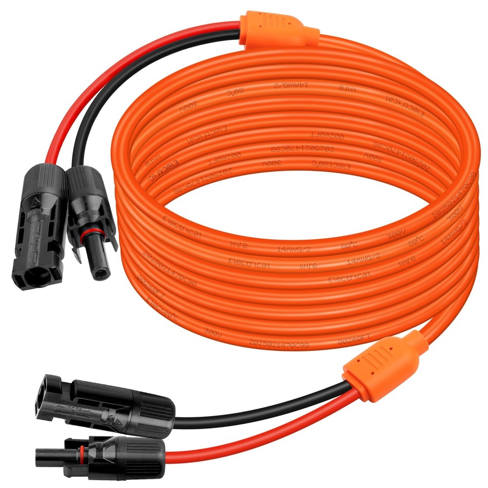 XRDS -RF Solar Extension Cable 30FT, 14AWG Tinned Copper with Solar Panel Connec