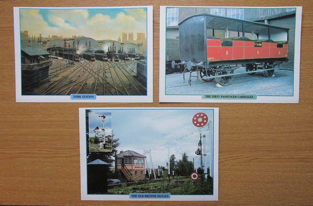 THREE  VINTAGE  9.8" x  6.7"  BRITISH RAILWAY PRINTS   FULL DESCRIPTION ON BACKS