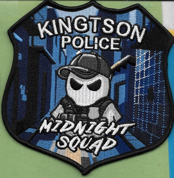 KINGTSON POLICE DEPT MIDNIGHT SQUAD PATCH. KPD
