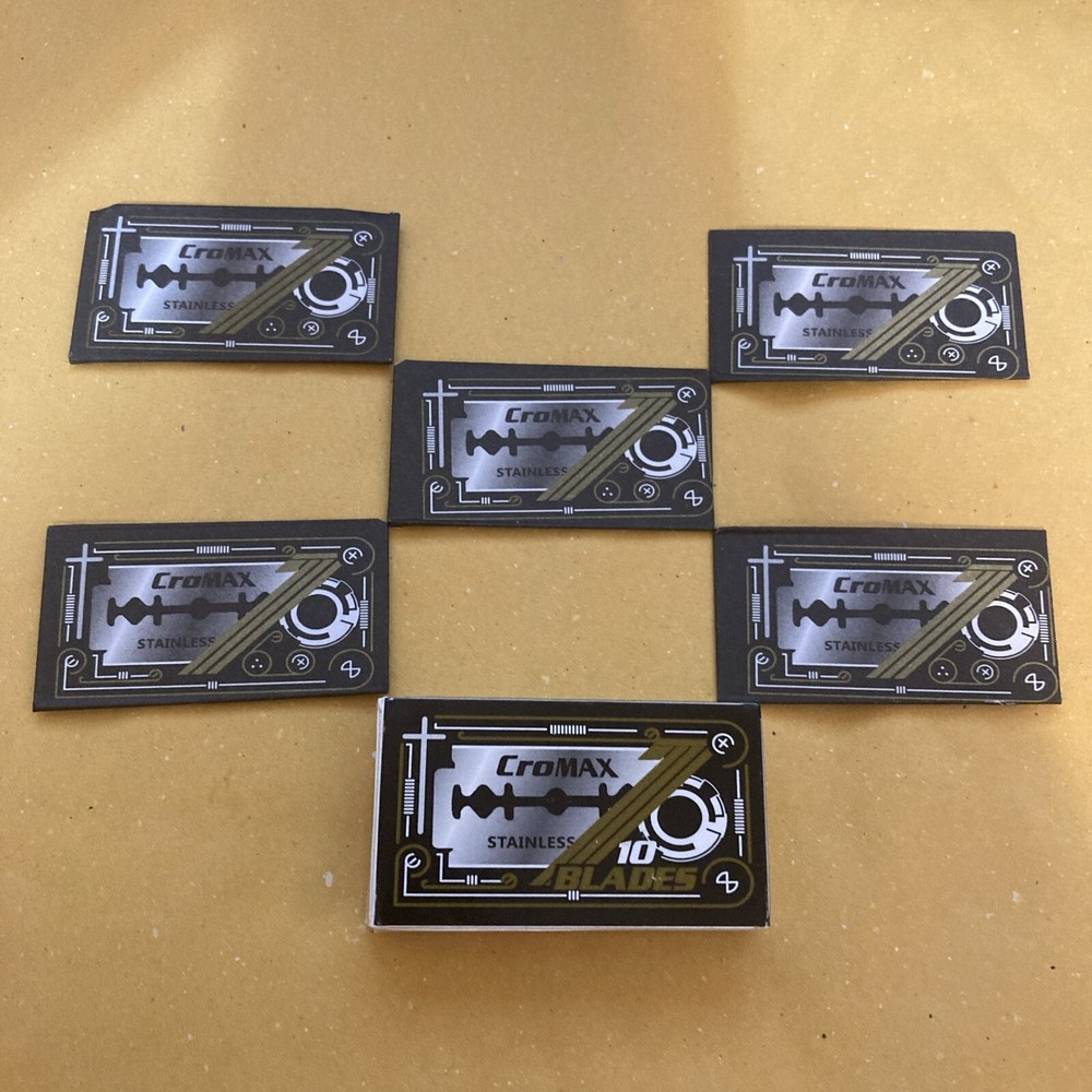 5 Double Edge Razor Blades, Cromax Stainless
