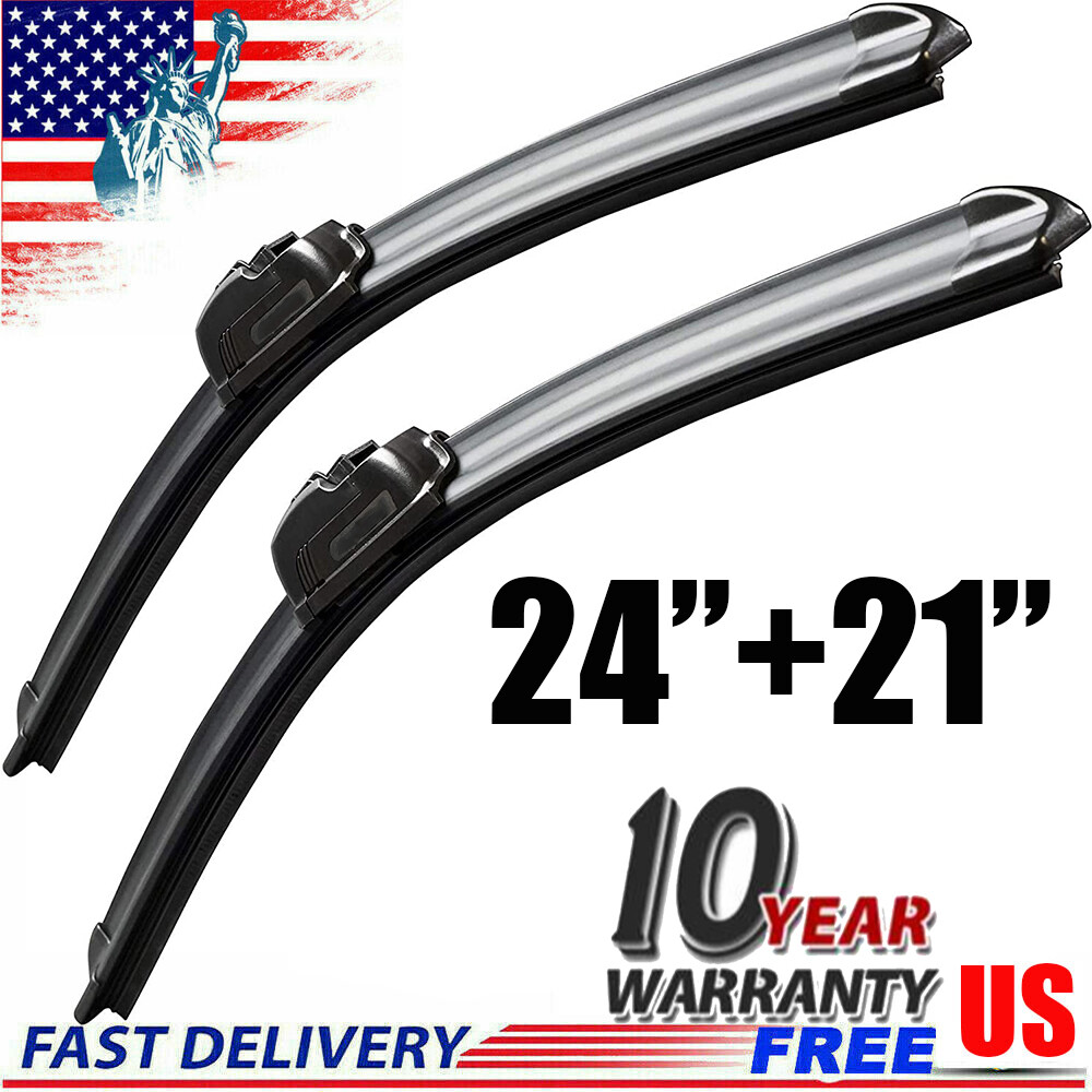 Front Windshield Wiper Blades Driver Passenger 24" 21" Small Standard Hook Wiper