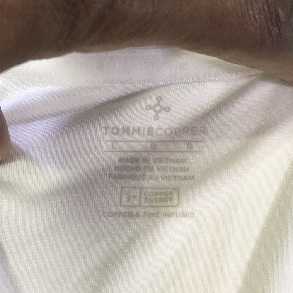 Tommie Copper Jacket Mens Large White Compression Zip Lower Back Support