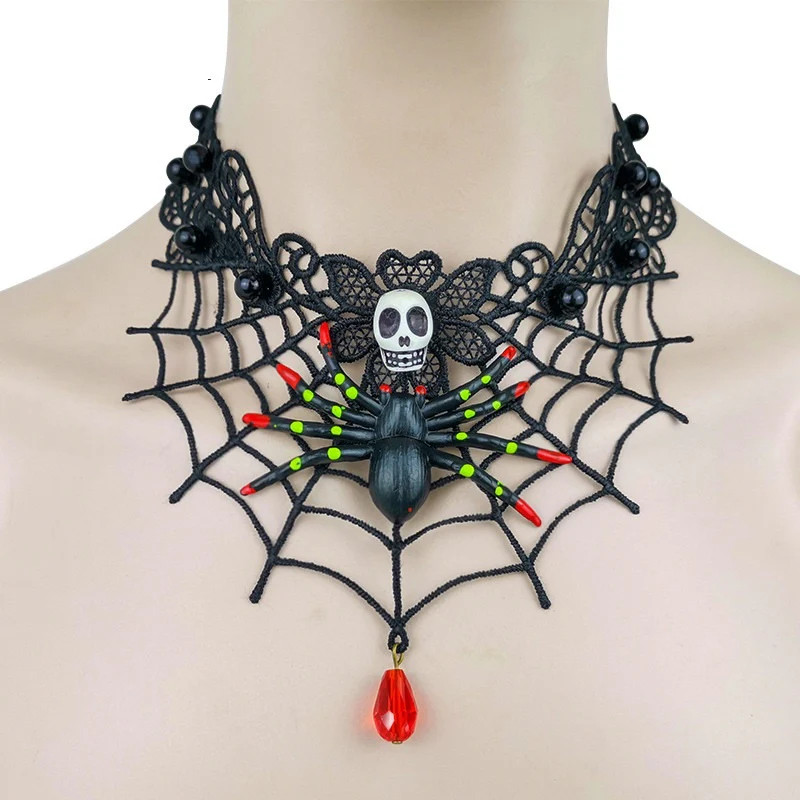 Halloween Black spider Neckalce