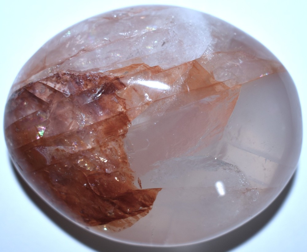 Beautiful Fire Quartz Palm Stone 2.4"/111 Grams