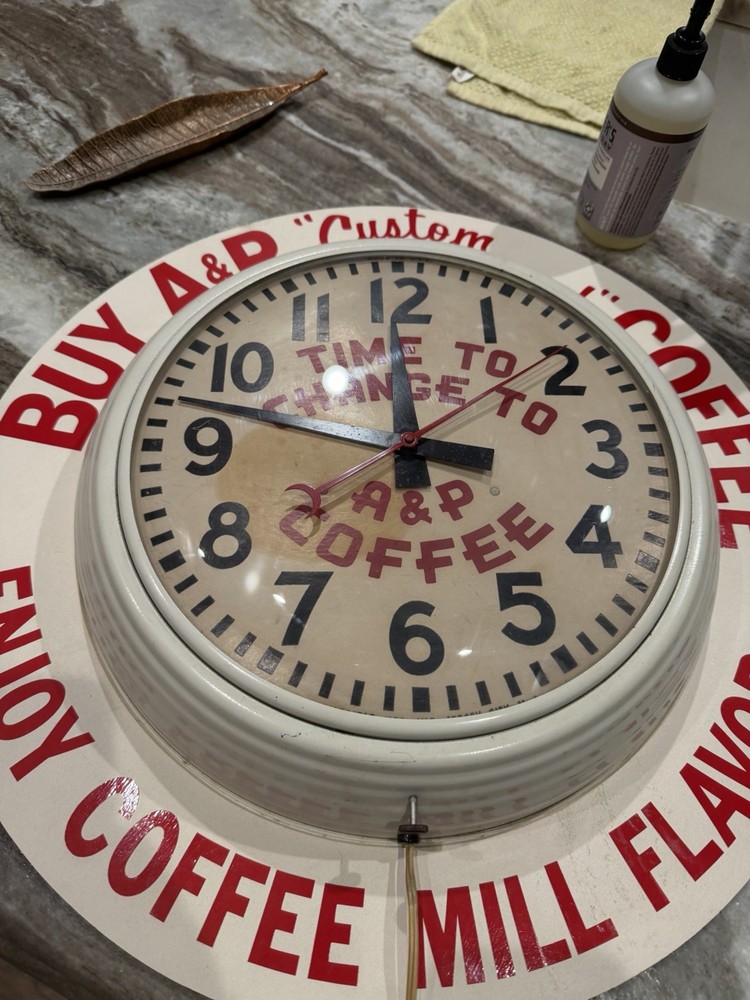Vintage A&P Coffee Clock