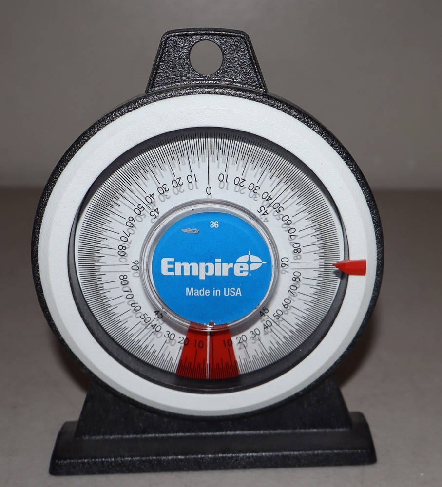 Empire 36 Magnetic Polycast Protractor – 360° Dial, Adjustable Pointer